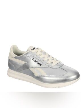 Reebok Women's Metallic Silver and Cream Sneakers